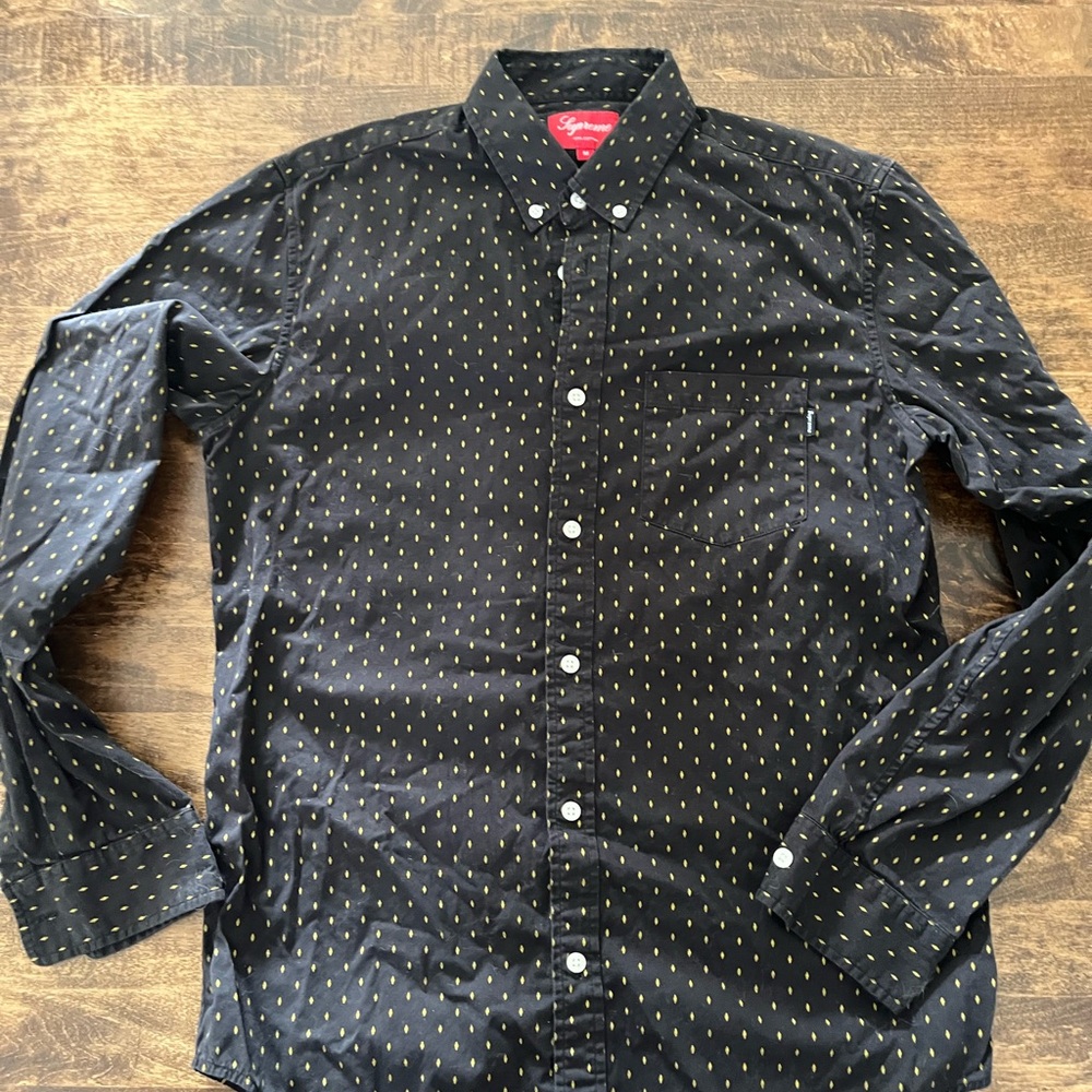 Supreme Black Shirt with Gold Accents